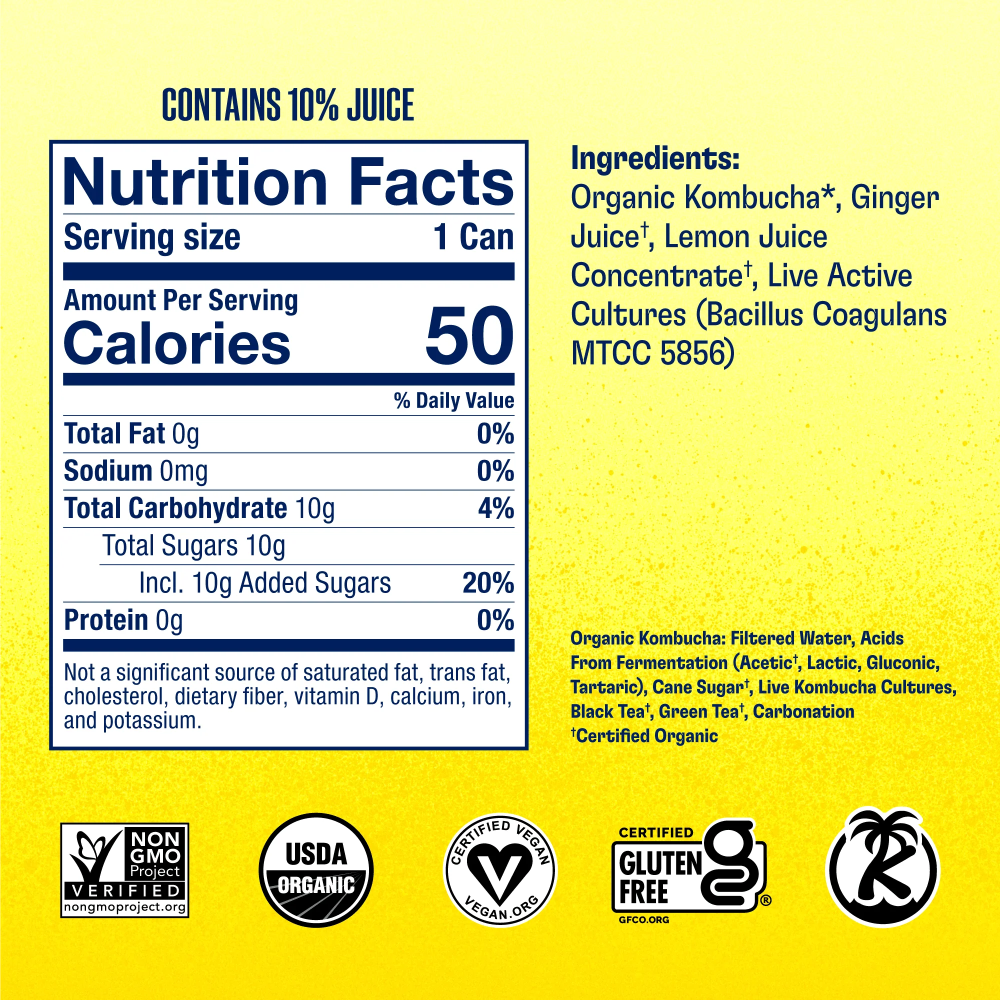 Ginger-Lemon Kombucha in Cans (24 pack) - Image 11