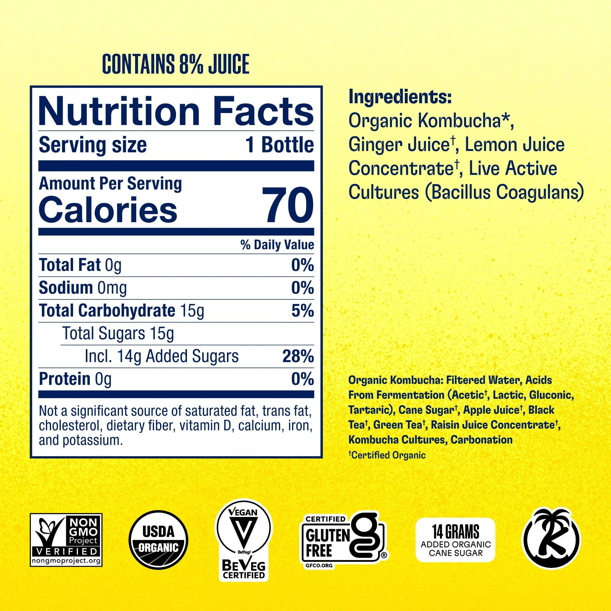 Ginger-Lemon Kombucha in Cans (24 pack) - Image 16